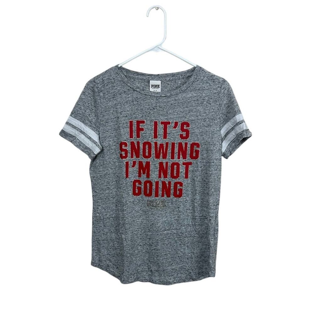 PINK Victoria’s Secret Gray Graphic Tee size S